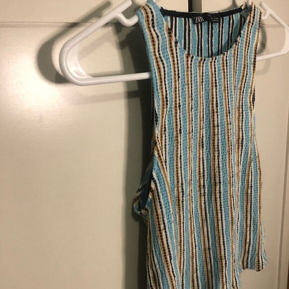 ZARA blue and orange striped tank - Picture 3 of 6